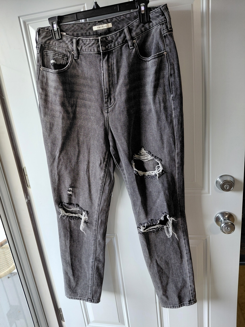 PacSun Women's Distressed Black Gray Jeans